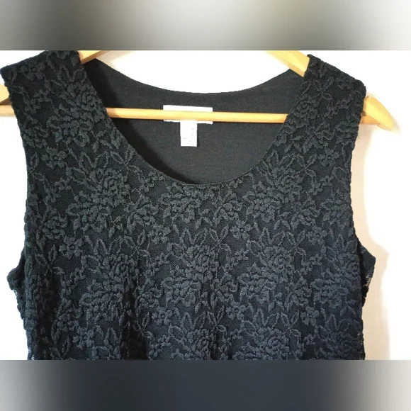 Susan Graver Black Lace Sleeveless Top Size Small - Picture 8 of 16
